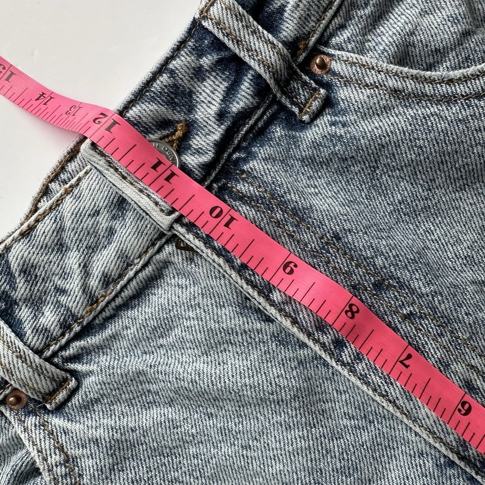 PacSun Mom Short Women's Size 29 High Rise Denim Jean Acid Wash Cuff Hem Cotton - Picture 8 of 9